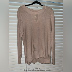 Blush distressed sweater